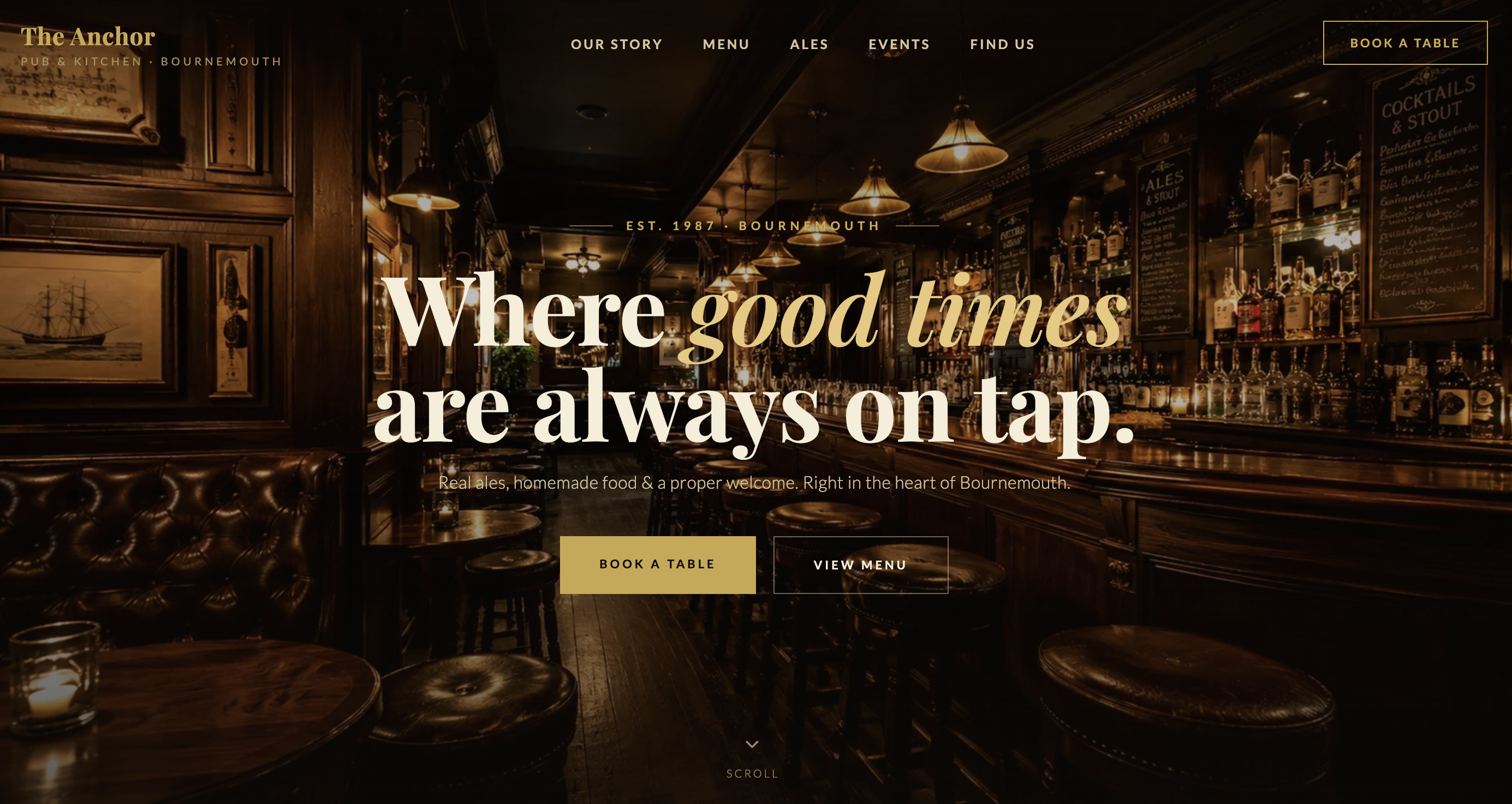 The Anchor Pub website