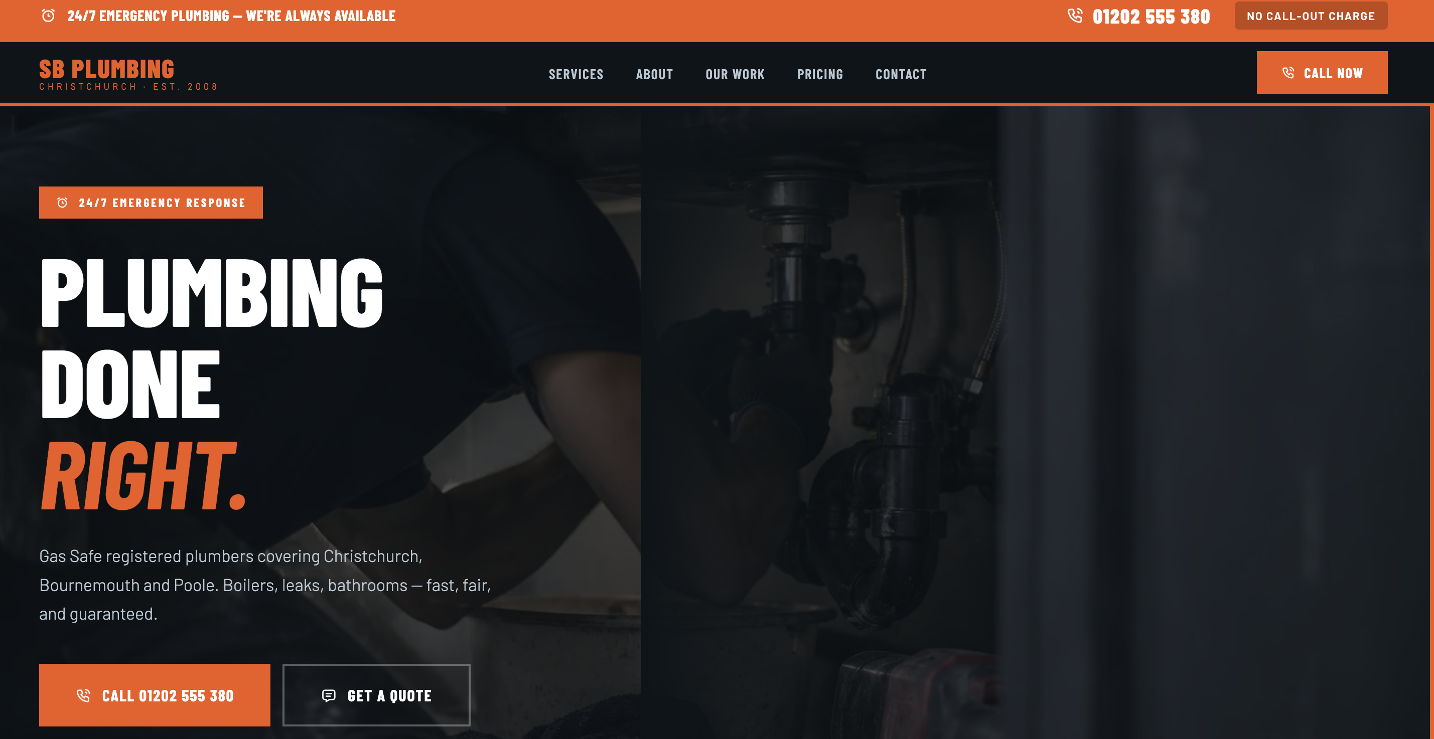 SB Plumbing website